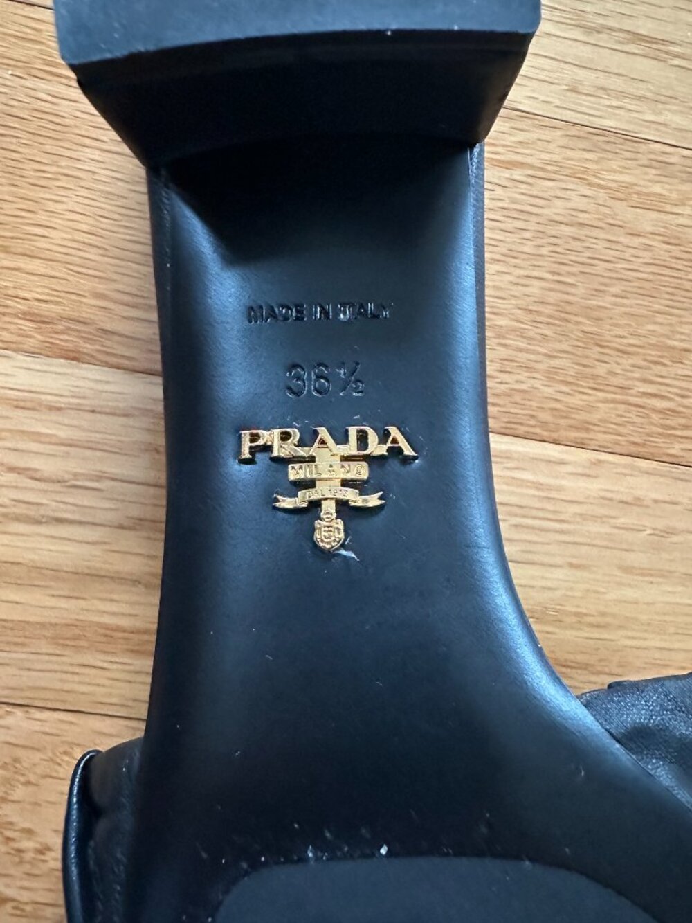 Prada Black 35mm Matelasse Nappa Leather Block Heel Sandals - Size 36.5 - Picture 8 of 8